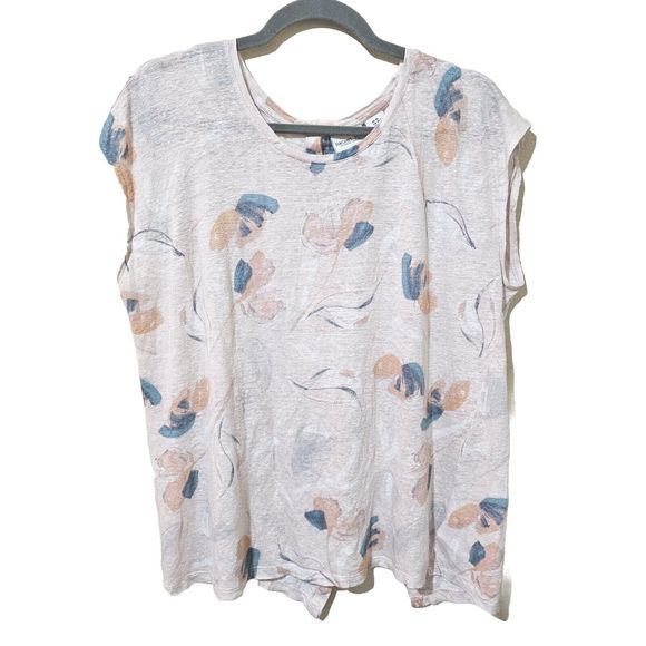 Rachel Zoe Tops - Rachel Zoe Floral Linen Top Womens Size XL Dolman Button Back Multicolor
